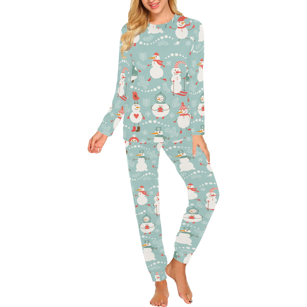 Cute snowman pattern Women's All Over Print Pajama Set