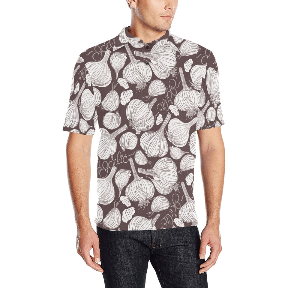Garlic bulb dark background Men's All Over Print Polo Shirt