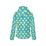 Tennis Pattern Print Design 05 Women's Padded Hooded Jacket