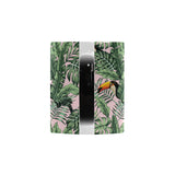 Toucan tropical green jungle palm pattern Morphing Mug Heat Changing Mug