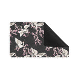 Japanese crane pink sakura pattern Doormat