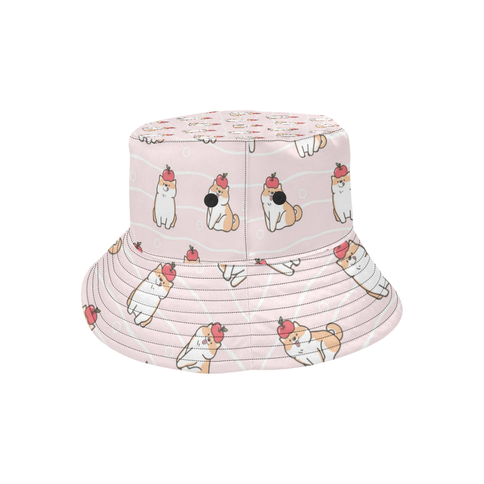 Cute Shiba Inu Dog Apple pattern Unisex Bucket Hat