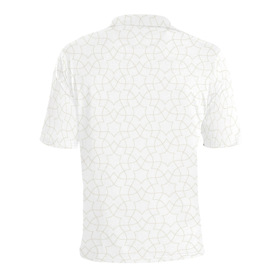 arabic white pattern Men's All Over Print Polo Shirt