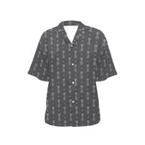 Engine Piston Black Background Pattern Design 02 Women's All Over Print Hawaiian Shirt