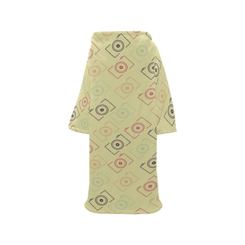 Camera Pattern Print Design 01 Blanket Robe with Sleeves