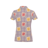 Bread Toast Pattern Print Design 05 Women's All Over Print Polo Shirt