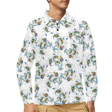 Peacock feather pattern Men's Long Sleeve Polo Shirt
