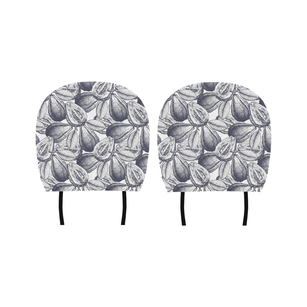 Guava tropical hand drawn pattern Car Headrest Cover