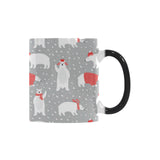 Cute polar bear christmas snow pattern Morphing Mug Heat Changing Mug
