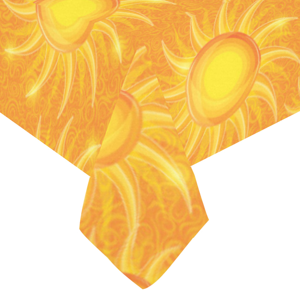 Sun orange background Tablecloth