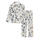 Anchors Rudders pattern Men's Long Pajama Set
