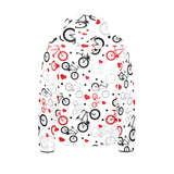 Bicycle Pattern Print Design 04 Kids' Boys' Girls' Padded Hooded Jacket