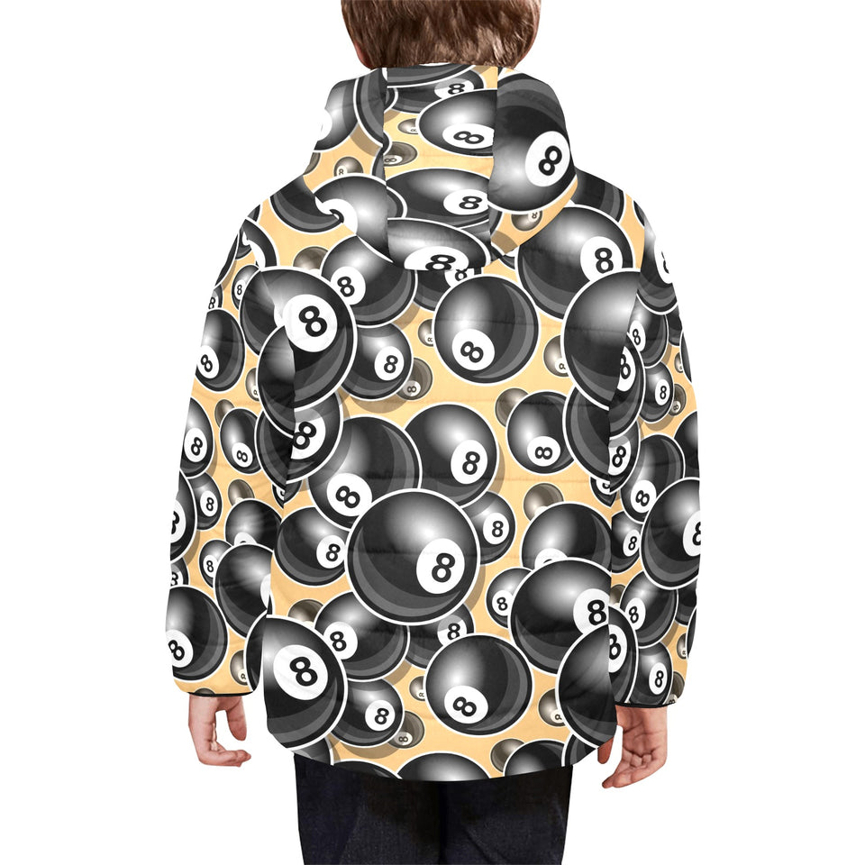 Billiard Ball Pattern Print Design 04 Kids' Boys' Girls' Padded Hooded Jacket