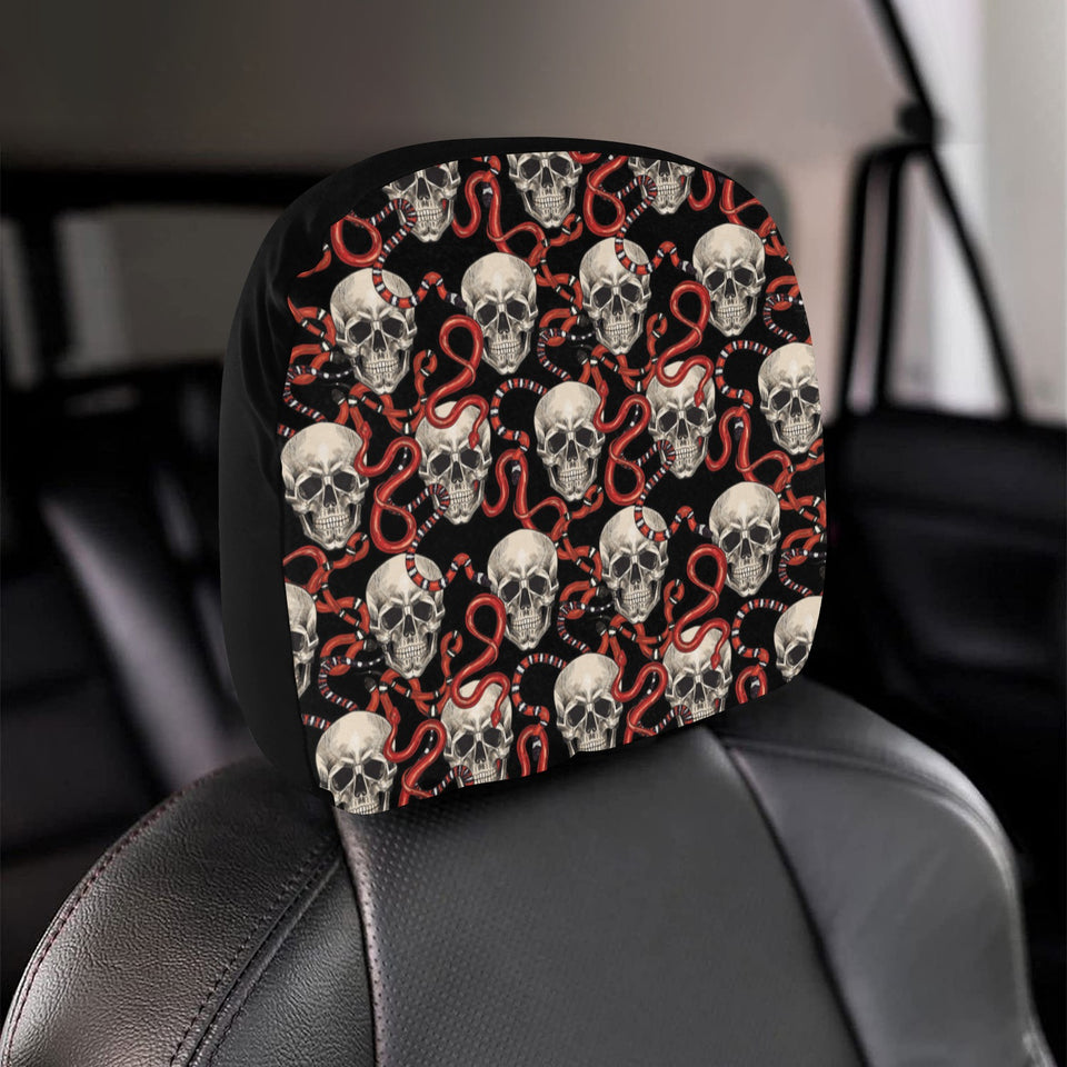 Red snake skull pattern Car Headrest Cover