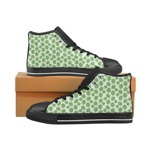 Hop pattern background Women's High Top Canvas Shoes Black