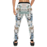 lama Alpaca cactus hand drawn pattern Unisex Casual Sweatpants