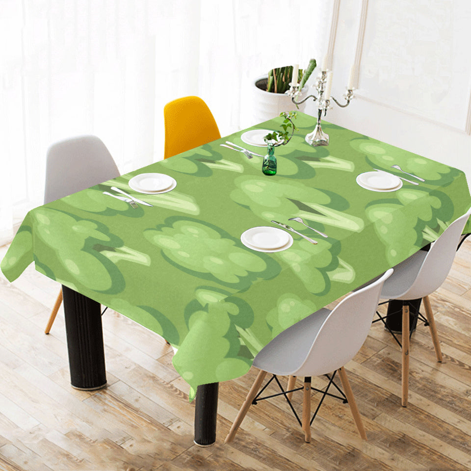 Broccoli pattern green background Tablecloth