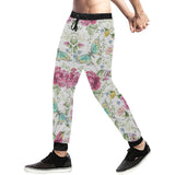 Hand drawn butterfly rose Unisex Casual Sweatpants