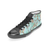 Monkey Palm tree background Women's High Top Canvas Shoes Black