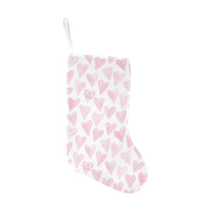 Watercolor pink heart pattern Christmas Stocking