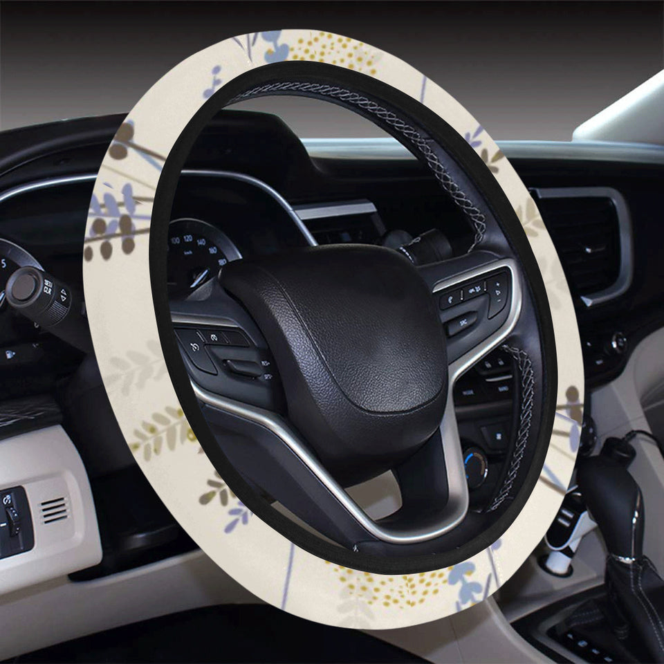 Lavender modern pattern blackground Car Steering Wheel Cover