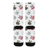 French bulldog cup paw pattern Crew Socks