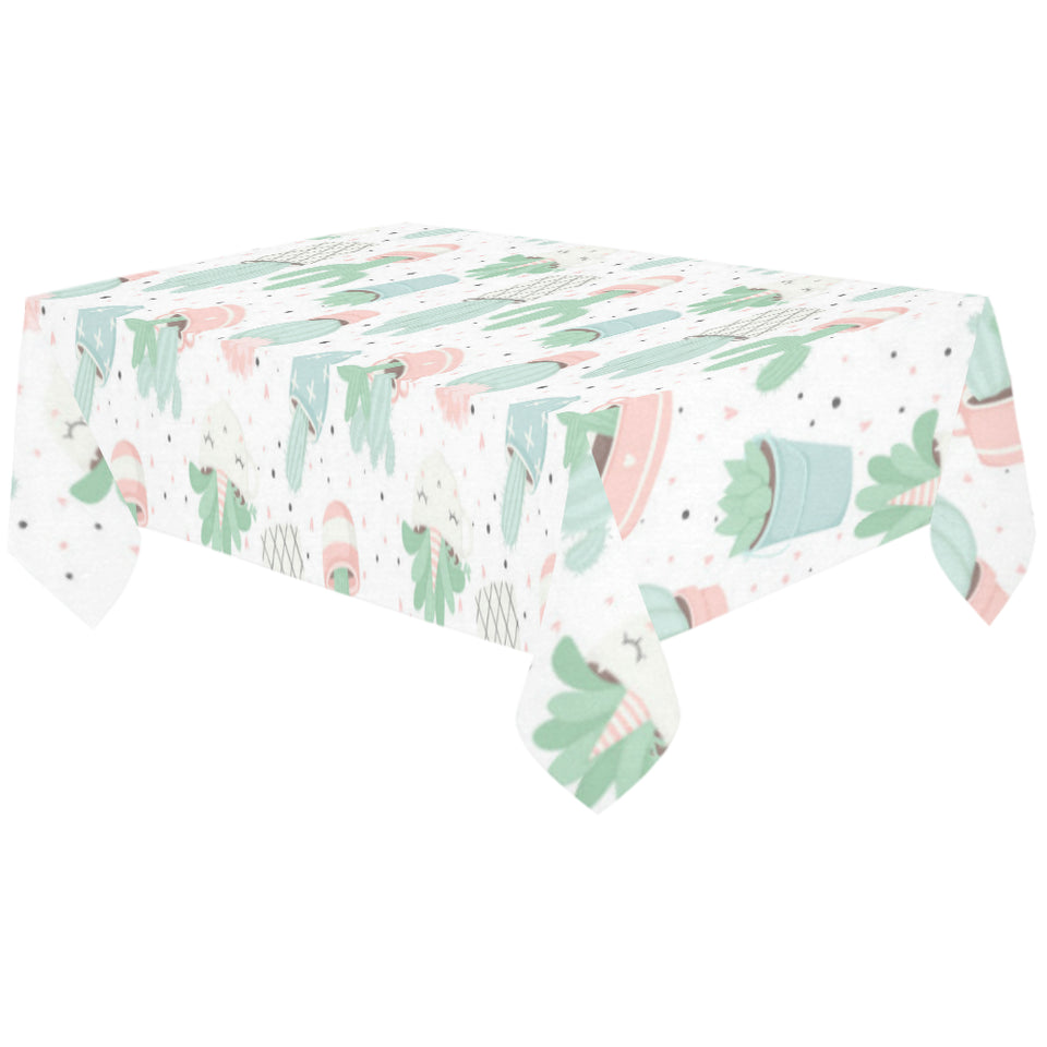 Pastel color cactus pattern Tablecloth