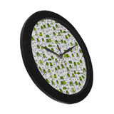 Sketch funny frog pattern Elegant Black Wall Clock
