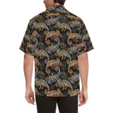 Chameleon lizard tropical leaves palm tree Men's All Over Print Hawaiian Shirt