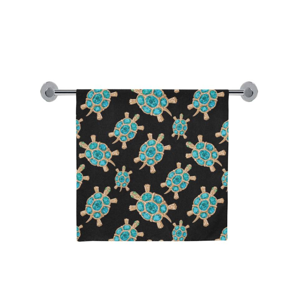Sea turtle blue stone pattern Bath Towel
