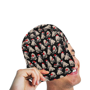 Christmas Pugs Santa_s red cap pattern All Over Print Snapback Cap