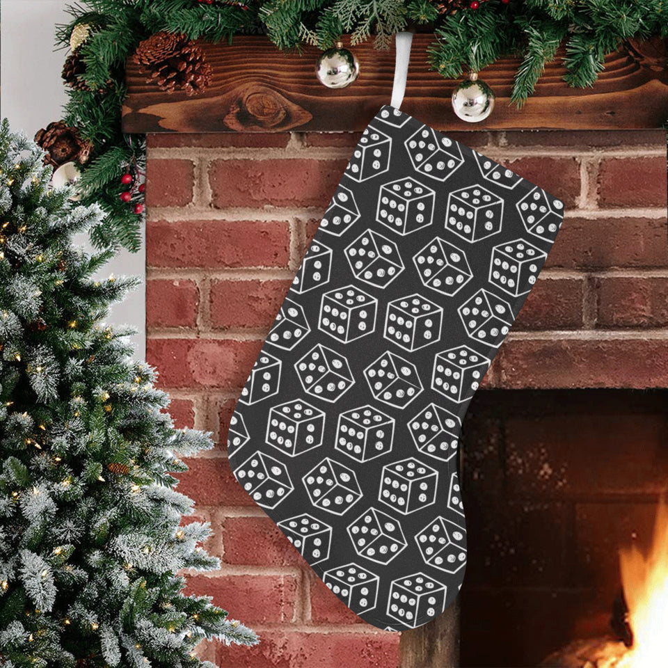 Dice Pattern Print Design 01 Christmas Stocking