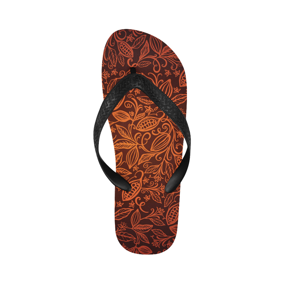 cacao beans tribal polynesian pattern Unisex Flip Flops