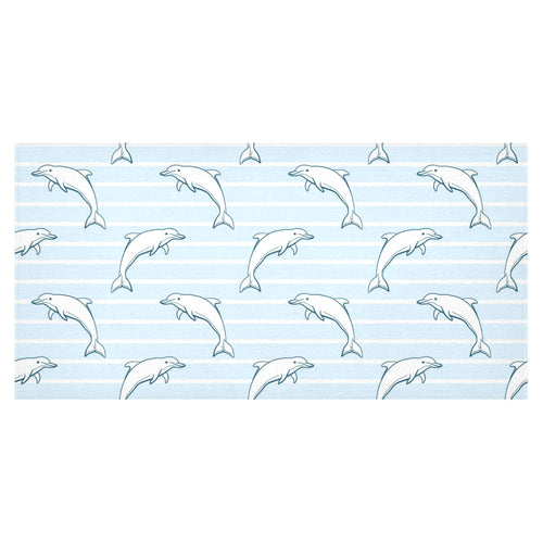Dolphin blue striped background Tablecloth