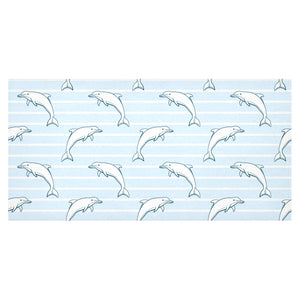 Dolphin blue striped background Tablecloth