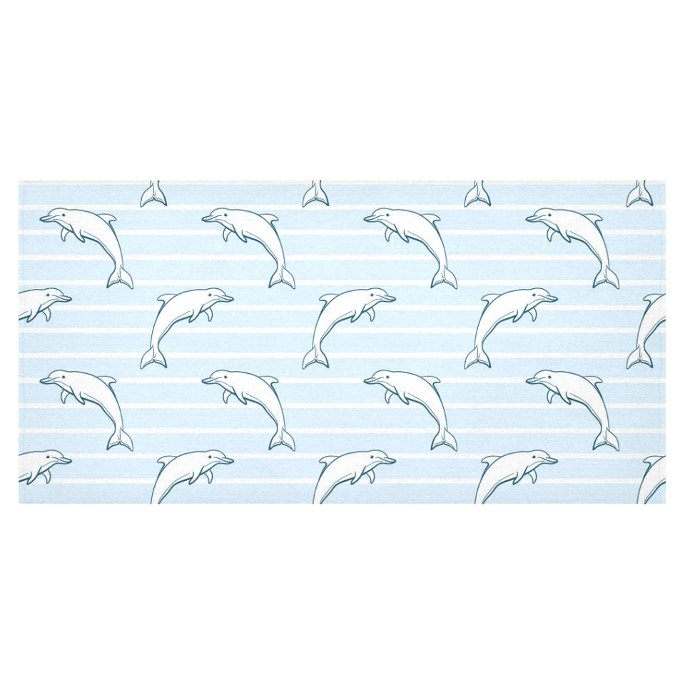 Dolphin blue striped background Tablecloth