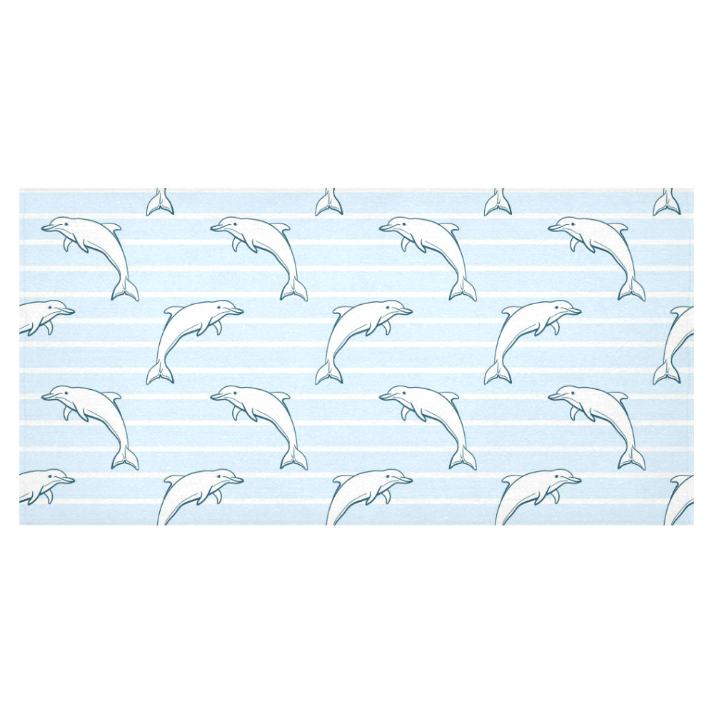 Dolphin blue striped background Tablecloth