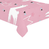 Llama Alpaca pink background Tablecloth