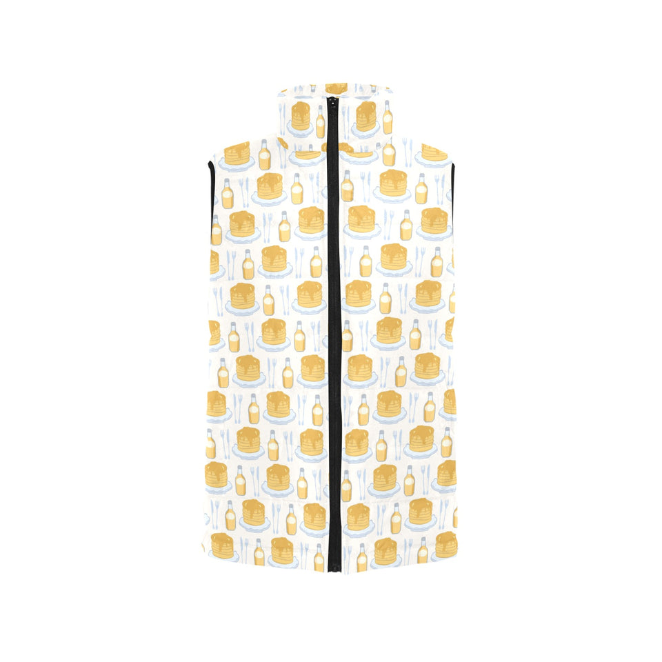 Pancake Pattern Print Design 05 Women's Padded Vest