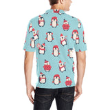 Cute penguin christmas design pattern Men's All Over Print Polo Shirt