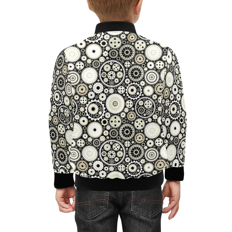 Gear Pattern Print Design 02 Kids' Boys' Girls' Bomber Jacket