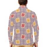 Bread Toast Pattern Print Design 05 Men's Long Sleeve Polo Shirt