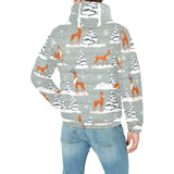 Beautiful deers Winter Christmas Men's Padded Hooded Jacket