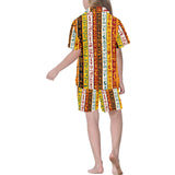 Egypt Hieroglyphics Pattern Print Design 01 Kids' Boys' Girls' V-Neck Short Pajama Set