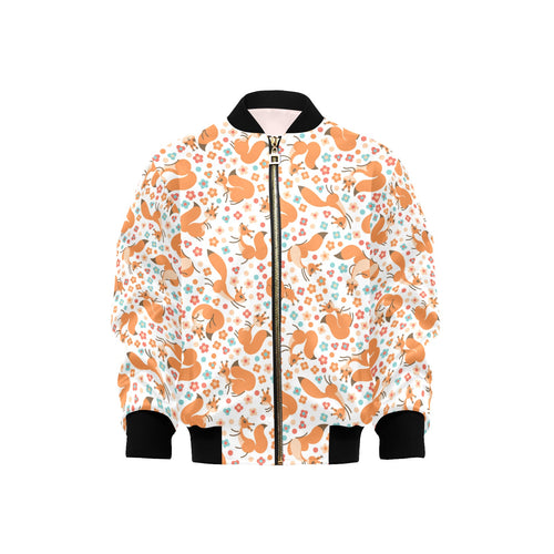 Squirrel Pattern Print Design 05 Kids' Boys' Girls' Bomber Jacket