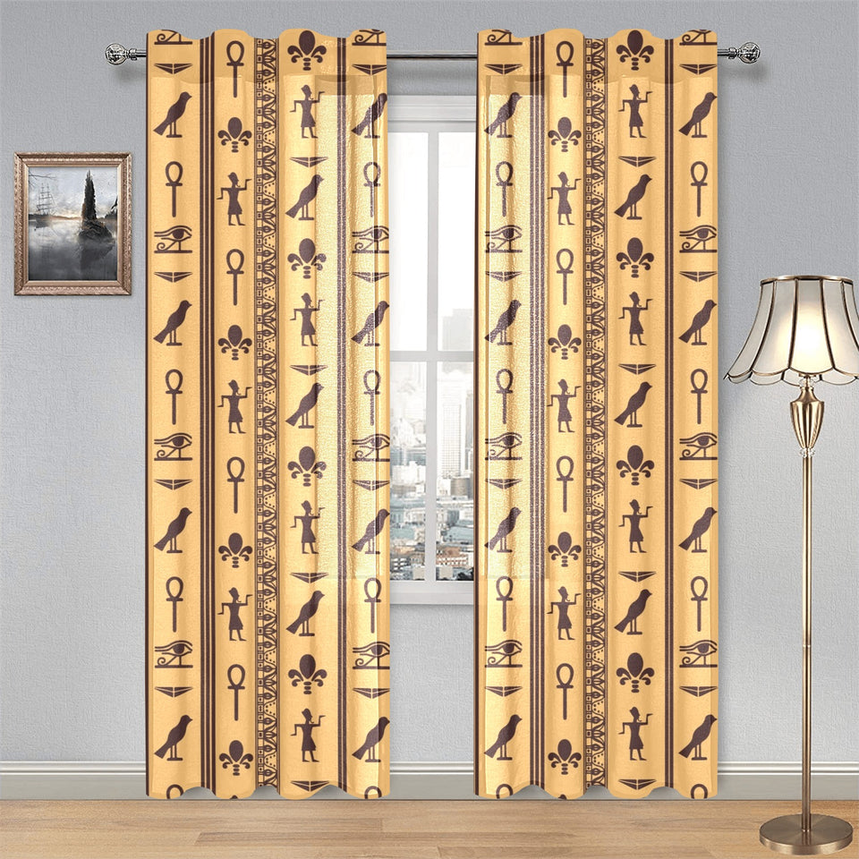 Egypt Hieroglyphics Pattern Print Design 02 Gauze Curtain