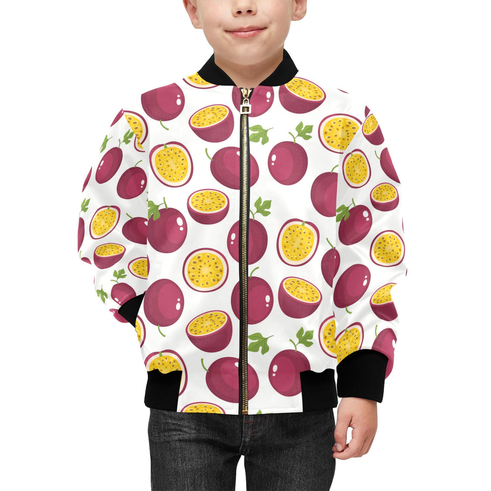 Passion fruit design pattern Kids' Boys' Girls' Bomber Jacket