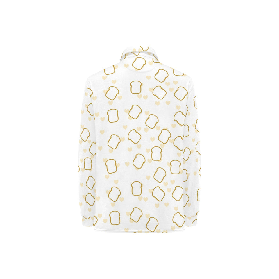 Bread Toast Pattern Print Design 01 Women's Long Sleeve Polo Shirt