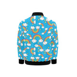 Rainbows Sky Clouds Pattern Kids' Boys' Girls' Bomber Jacket
