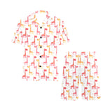 Giraffe Pattern Print Design 03 Men's V-Neck Short Pajama Set